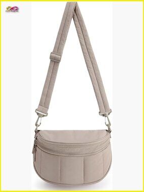 Quilted Puffer Crossbody Bag - Trendy Travel Fanny Pack with Multiple Pockets